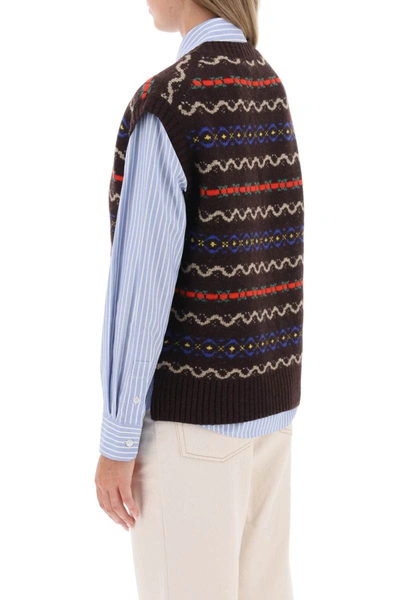 Shop Polo Ralph Lauren Fair Isle Motif Knitted Vest In Brown