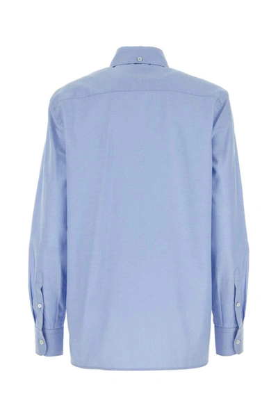 Shop Prada Shirts In Blue