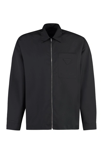 Shop Prada Technical Fabric Shirt In Black