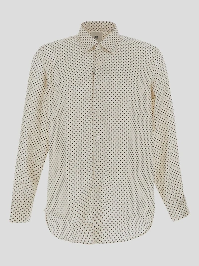 Shop Pt Torino Long Sleeves Shirt In Cream