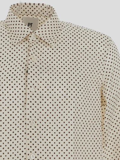 Shop Pt Torino Long Sleeves Shirt In Cream