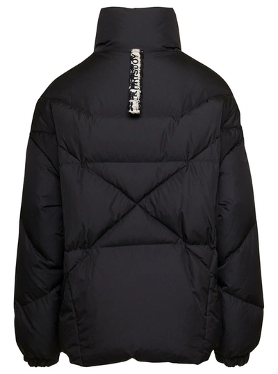 Shop Khrisjoy 'moon' Black Quilted High-neck Down Jacket With Logo Detail In Nylon Woman