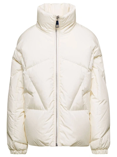 Shop Khrisjoy 'moon' White Quilted High-neck Down Jacket With Logo Detail In Nylon Woman