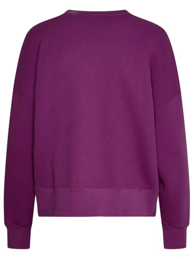 Shop Palm Angels Purple Cotton Sweatshirt In Violet