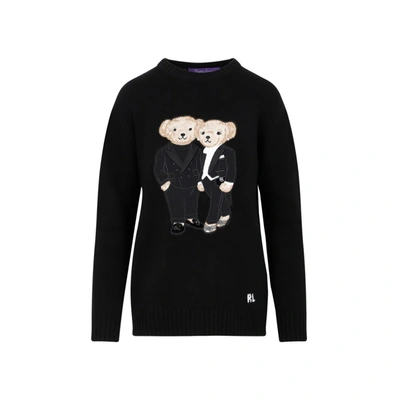Shop Ralph Lauren Bears Pullover Sweater In Black