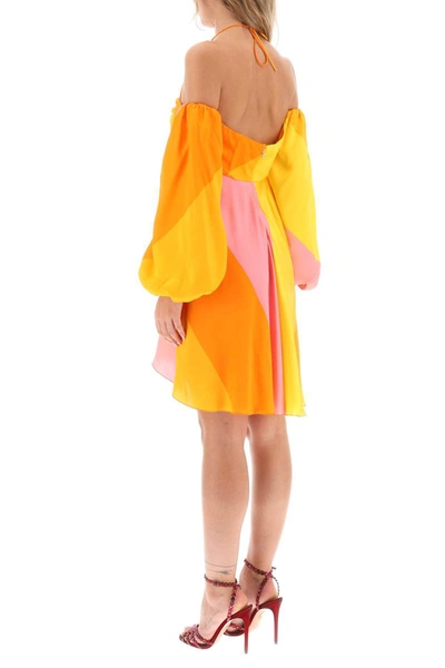 Shop Raquel Diniz Andressa Silk Satin Mini Dress In Multicolor
