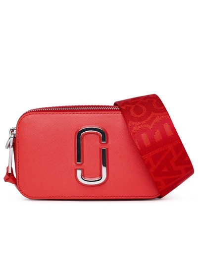 Shop Marc Jacobs Red Leather Snapshot Crossbody Bag In Orange