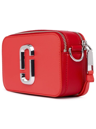 Shop Marc Jacobs Red Leather Snapshot Crossbody Bag In Orange