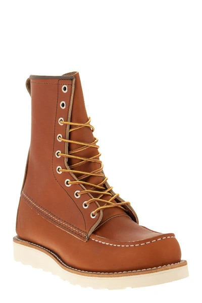 Shop Red Wing Shoes Classic Moc - High Leather Lace-up Boot In Gold
