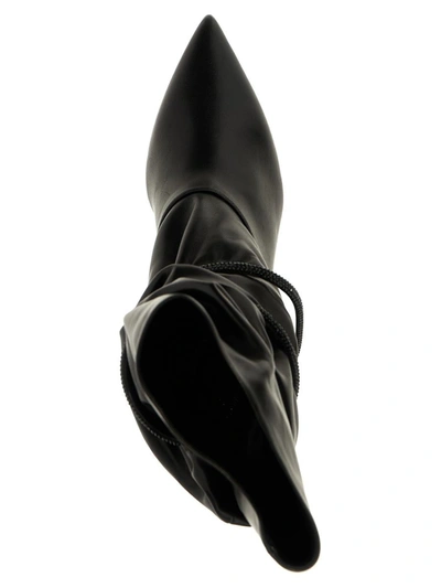 René Caovilla Crystal Nappa Ankle Boots In Black
