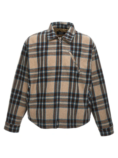 Shop Represent Check Overshirt In Brown