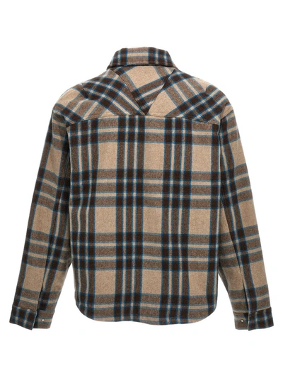 Shop Represent Check Overshirt In Brown