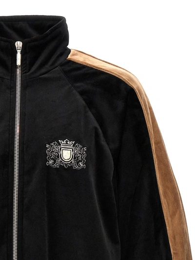 Rhude Men's Velvet Side-stripe Crest Track Jacket In Multicolor