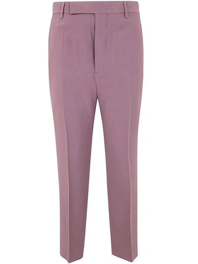 Shop Rick Owens Astaires Cropped Trousers Clothing In Pink &amp; Purple