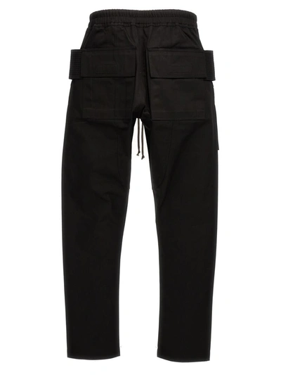 Drop-crotch Cropped Cargo Trousers In Black