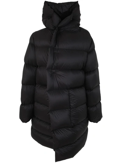 Shop Rick Owens Long Sleeves Hooded Liner Padded Jacket Clothing In Black