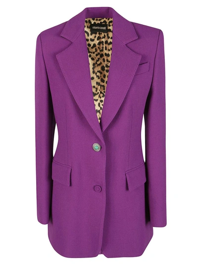 Shop Roberto Cavalli Jackets In Purple