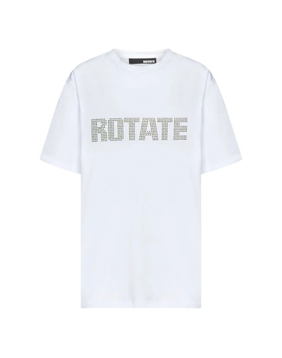 Shop Rotate Birger Christensen Rotate Short Sleeve T-shirt In White