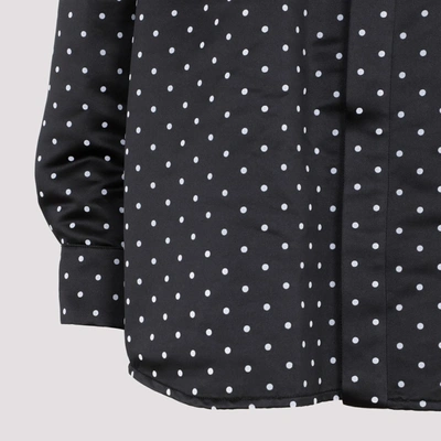 Shop Sacai Polka Dot Flock Print Shirt In Black
