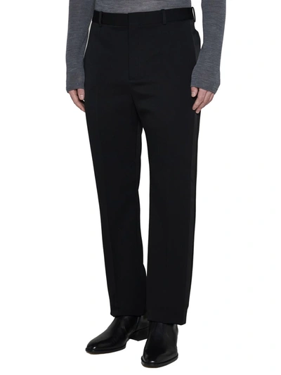 Saint Laurent Men Tuxedo Wool Trouser With Satin Side Band In Black