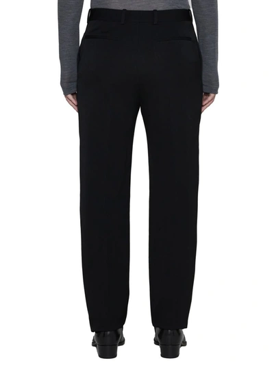 Saint Laurent Men Tuxedo Wool Trouser With Satin Side Band In Black