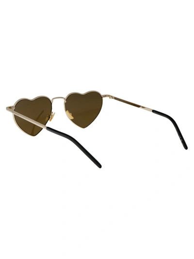 Saint Laurent Eyewear Sunglasses In 015 Gold Gold Brown