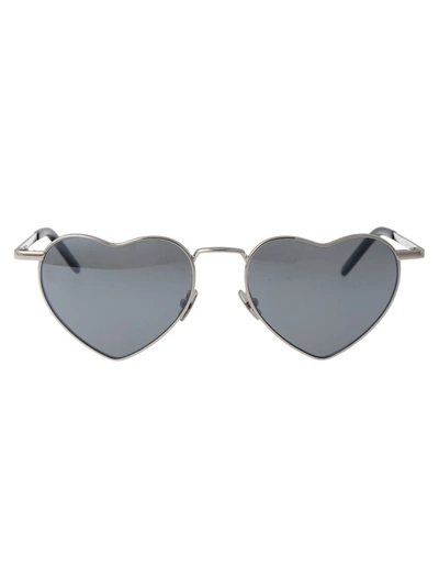 Shop Saint Laurent Sunglasses In 014 Silver Silver Silver