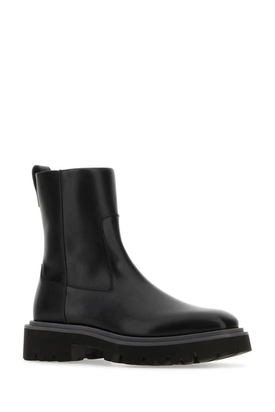 Ferragamo Man Ankle Boots Black Size 9 Calfskin In Blackbiscotto