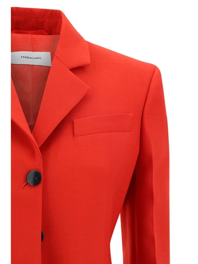 Shop Ferragamo Blazers & Vests In Red