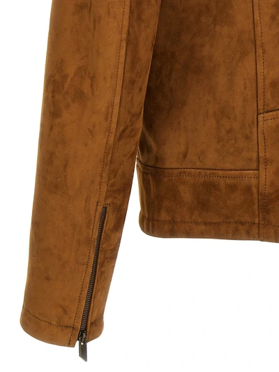 Shop Salvatore Santoro Suede Nail Jacket In Brown