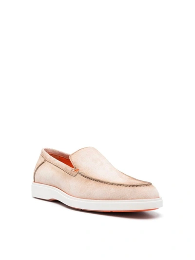 Shop Santoni Drain Loafers Shoes In Brown