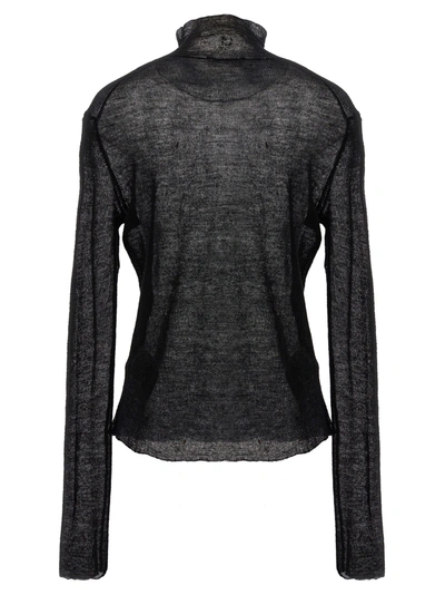 Shop Jil Sander Semi-sheer Sweater Sweater, Cardigans In Black