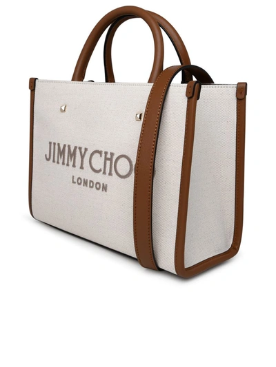 Shop Jimmy Choo Varenne Ivory Fabric Bag In Multicolor