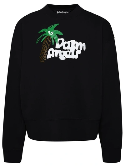 Shop Palm Angels Sketchy Sweatshirt In Black Cotton