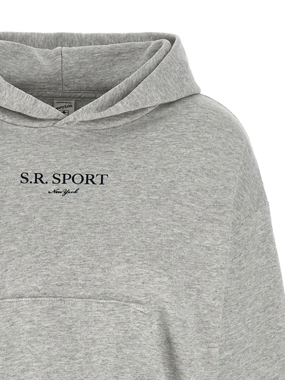 Shop Sporty And Rich Sporty & Rich Logo Hoodie In Gray