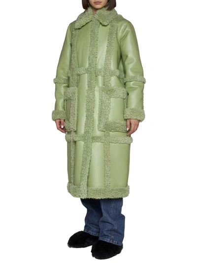 Shop Stand Studio Stand Coats In Sage Green/ Sage Green