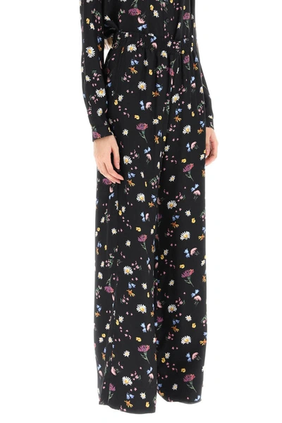 Stella Mccartney Printed Silk Pants In Black
