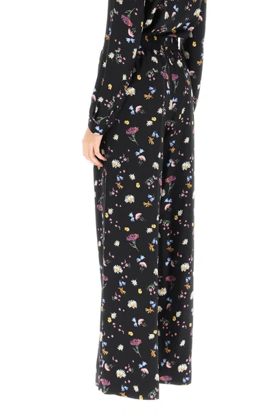 Stella Mccartney Printed Silk Pants In Black