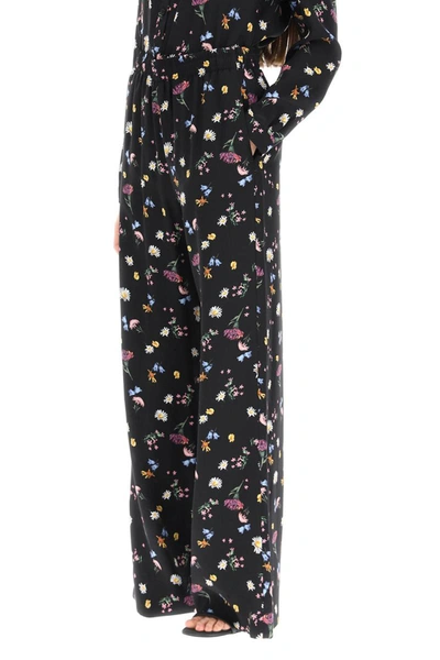 Stella Mccartney Printed Silk Pants In Black