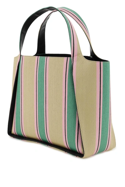 Shop Stella Mccartney 'stella Logo' Raffia Tote Bag In Multicolor
