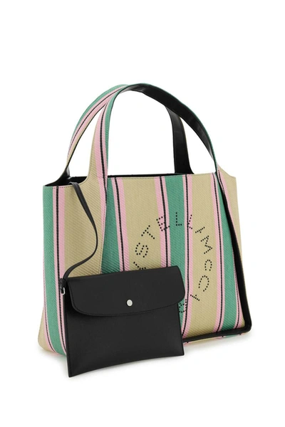 Shop Stella Mccartney 'stella Logo' Raffia Tote Bag In Multicolor