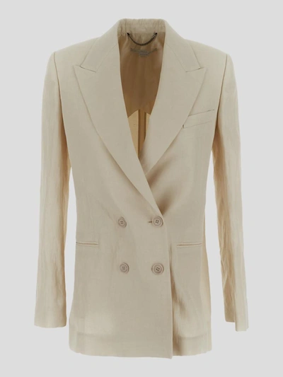 Shop Stella Mccartney Double-breasted Blazer In Buttermilk