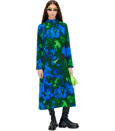 Shop Stine Goya Millie Blue And Green Midi Dress