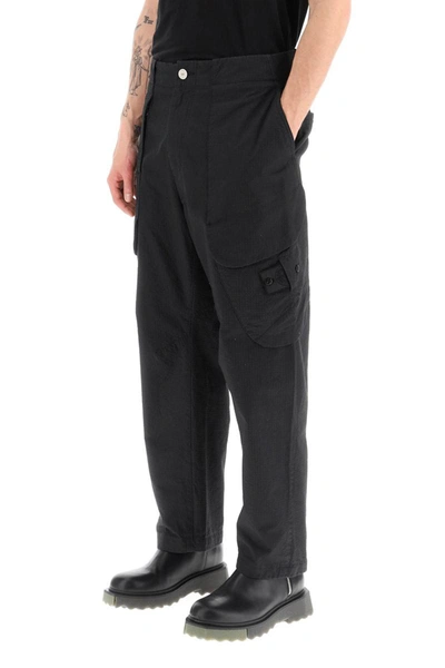 Shop Stone Island Shadow Project Cargo Pants In Co Ny Ripstop-tc In Black