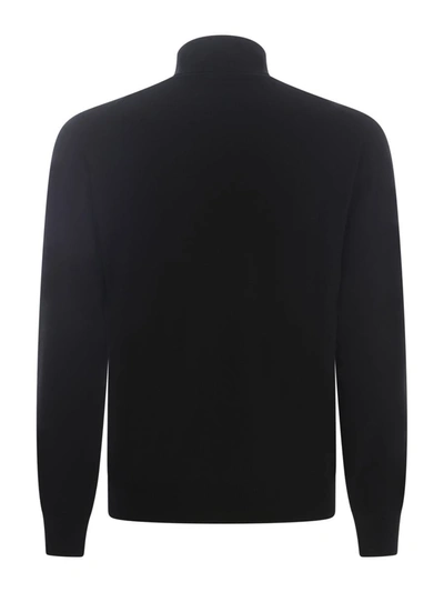 Tagliatore Turtleneck  In Virgin Wool In Black