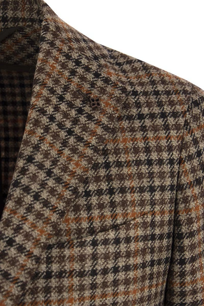 Shop Tagliatore Montecarlo - Wool And Cashmere Checked Blazer In Brown
