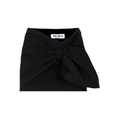 Attico Daiki Tie-knit Mini Skirt In Black