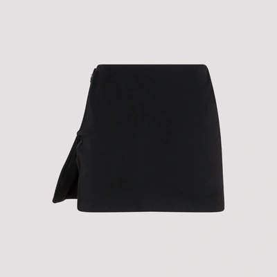 Attico Daiki Tie-knit Mini Skirt In Black