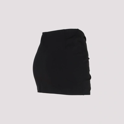 Attico Daiki Tie-knit Mini Skirt In Black