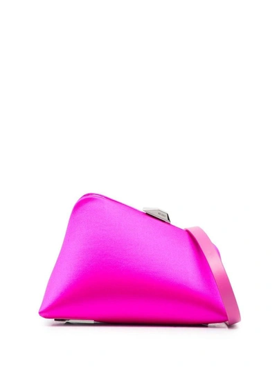 Shop Attico The  Clutch With Print 8.30pm In Pink &amp; Purple